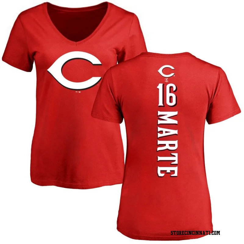 Red Women's Noelvi Marte Cincinnati Reds Backer Slim Fit T-Shirt