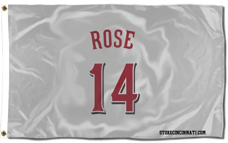 White Cincinnati Reds  Pete Rose  Flag (3 X 5)